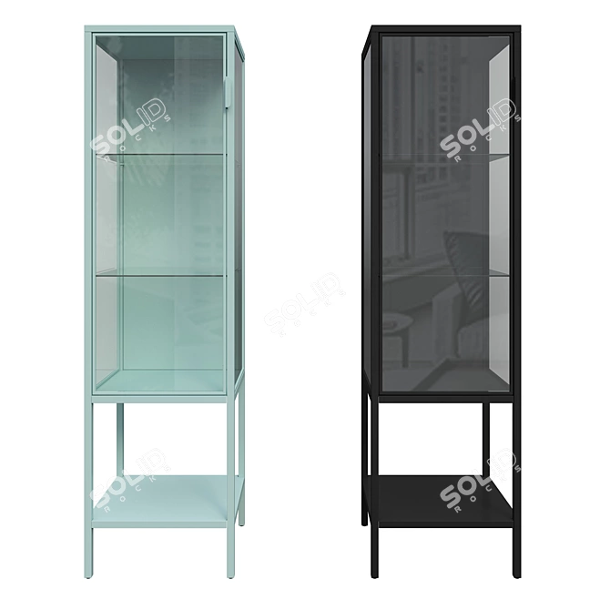 Elegance in Turquoise: Rudsta Showcase Cabinet 3D model image 2