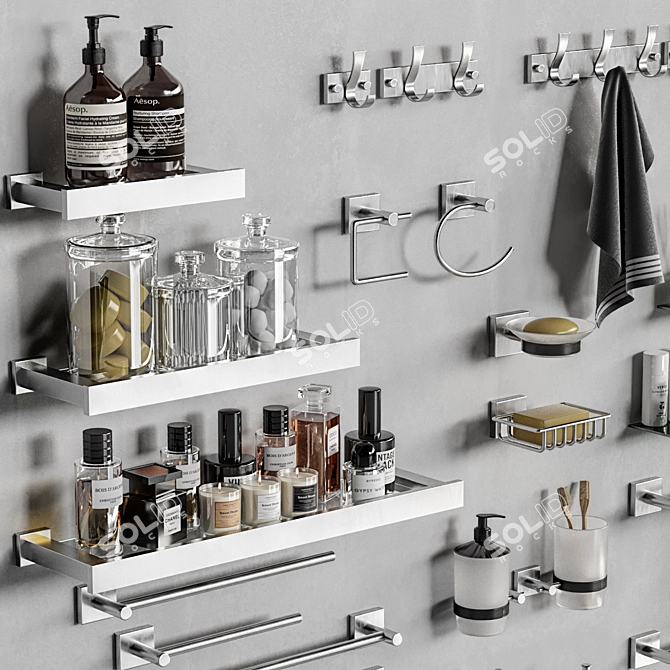 Modern Bathroom Essentials Set 3D model image 2