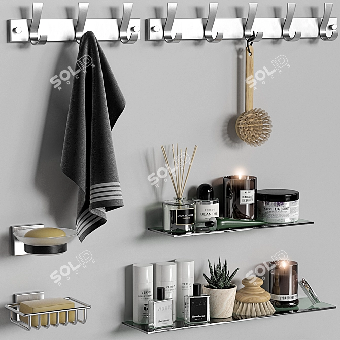 Modern Bathroom Essentials Set 3D model image 3