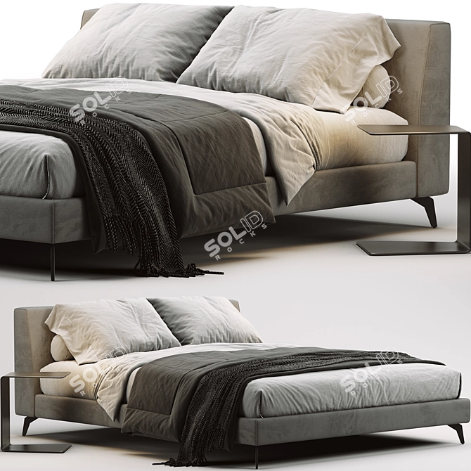 Elegant Meridiani Louis Up Bed 3D model image 1