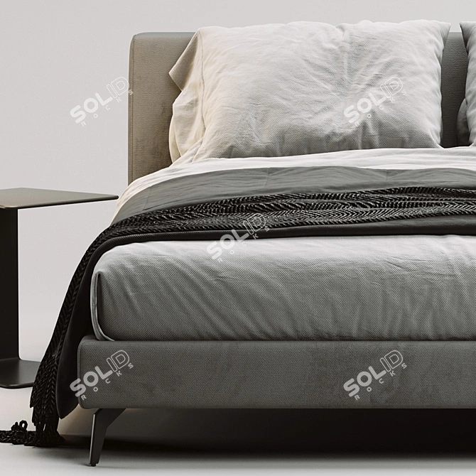 Elegant Meridiani Louis Up Bed 3D model image 3
