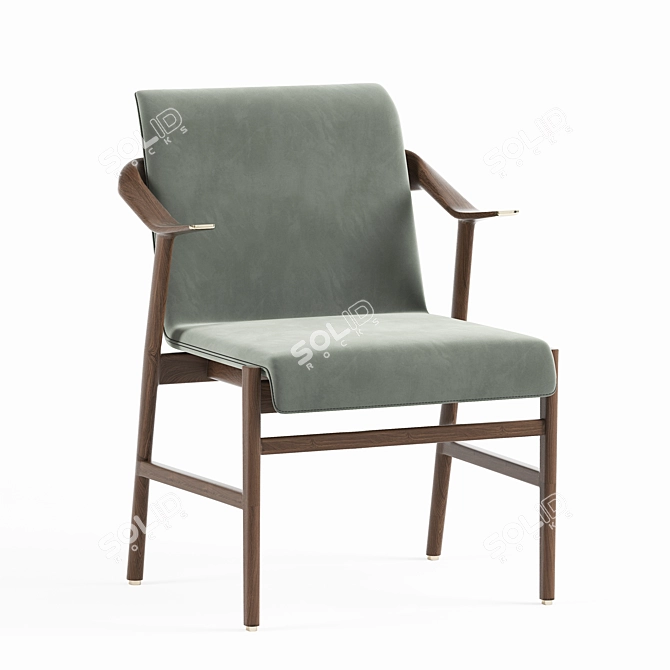 Elegant Velvet Dining Chair 3D model image 1