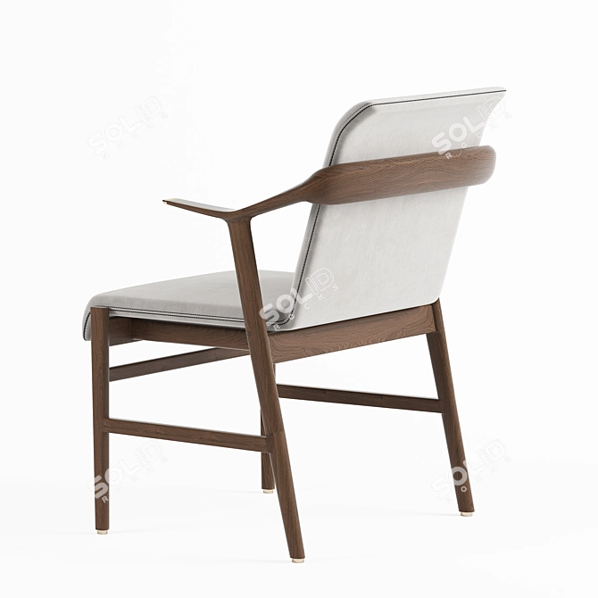 Elegant Velvet Dining Chair 3D model image 2