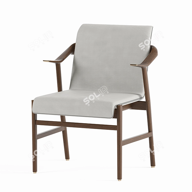 Elegant Velvet Dining Chair 3D model image 3