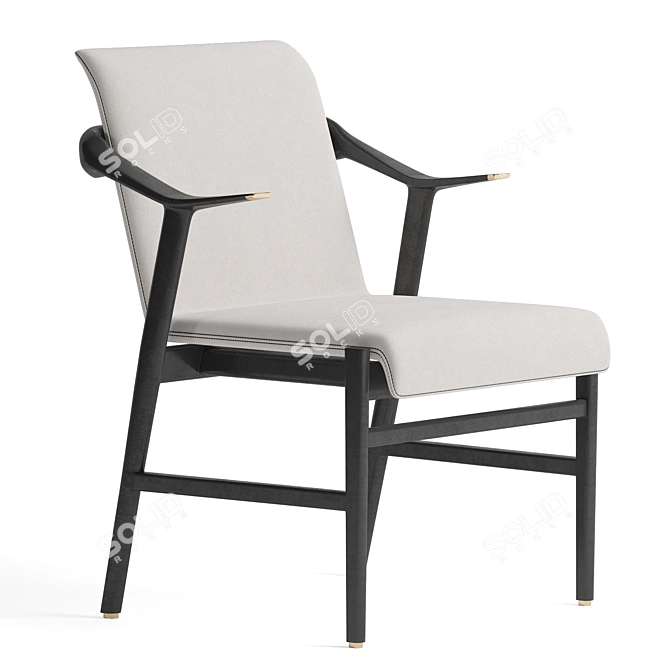 Elegant Velvet Dining Chair 3D model image 6