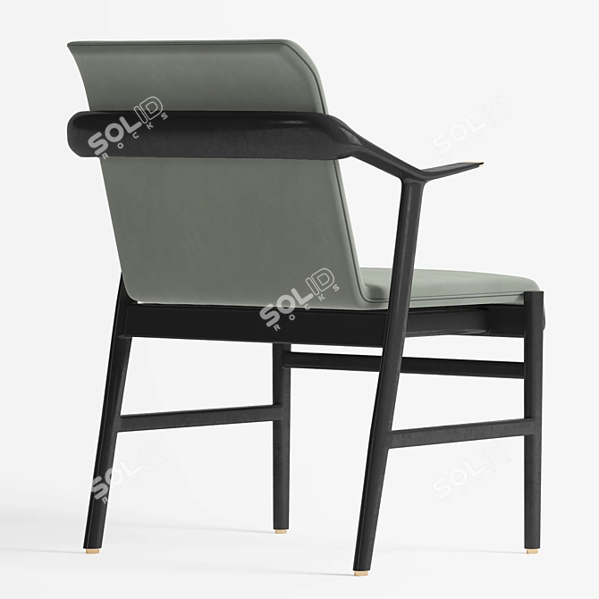 Elegant Velvet Dining Chair 3D model image 8