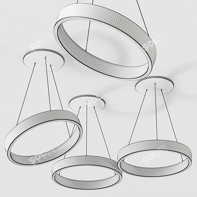 Elegant Lunaop Pendant Lamp 3D model image 2
