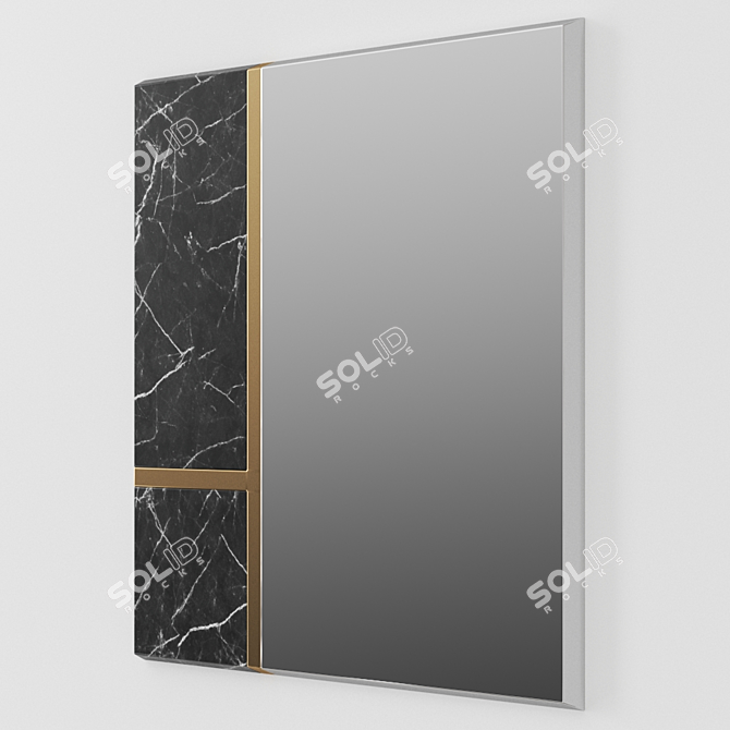 Mondrian Square Mirror: Contemporary Elegance in Reflective Art 3D model image 4