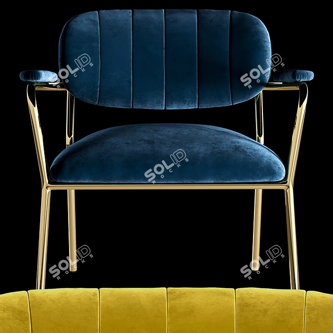 Sleek Armchair Carol: PBR-Optimized 3D model image 2