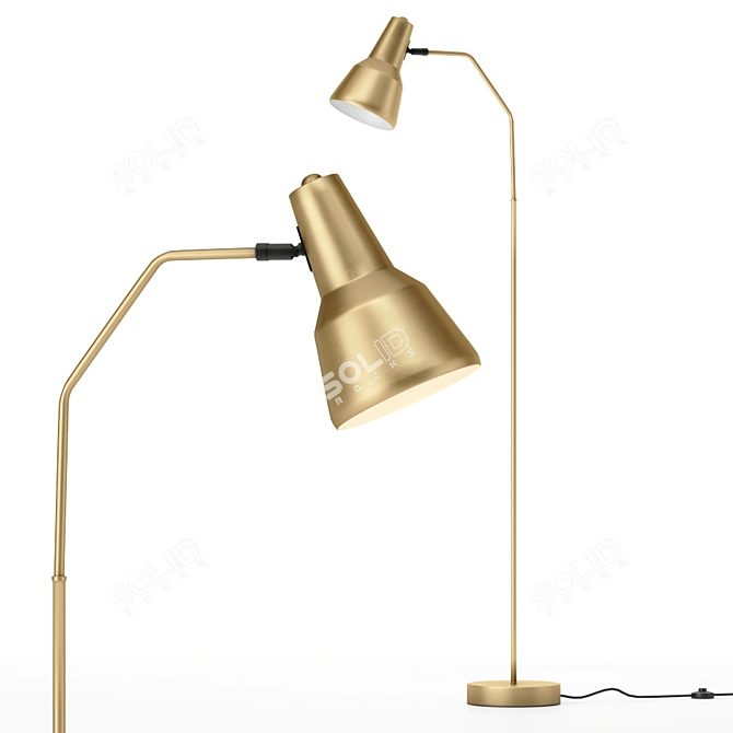 Sleek Matte Black Metal Valencia Floor Lamp 3D model image 1