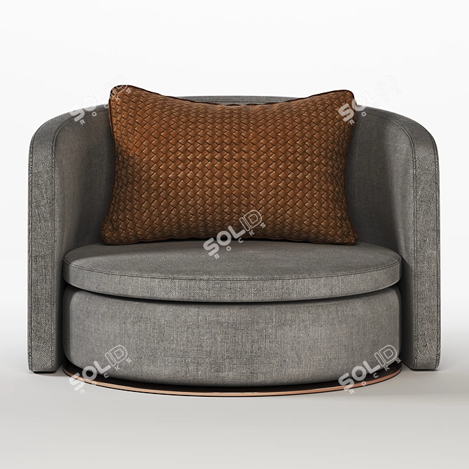 Elegant Gray Armchair for Stylish Living Spaces 3D model image 2