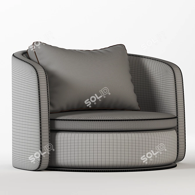 Elegant Gray Armchair for Stylish Living Spaces 3D model image 4