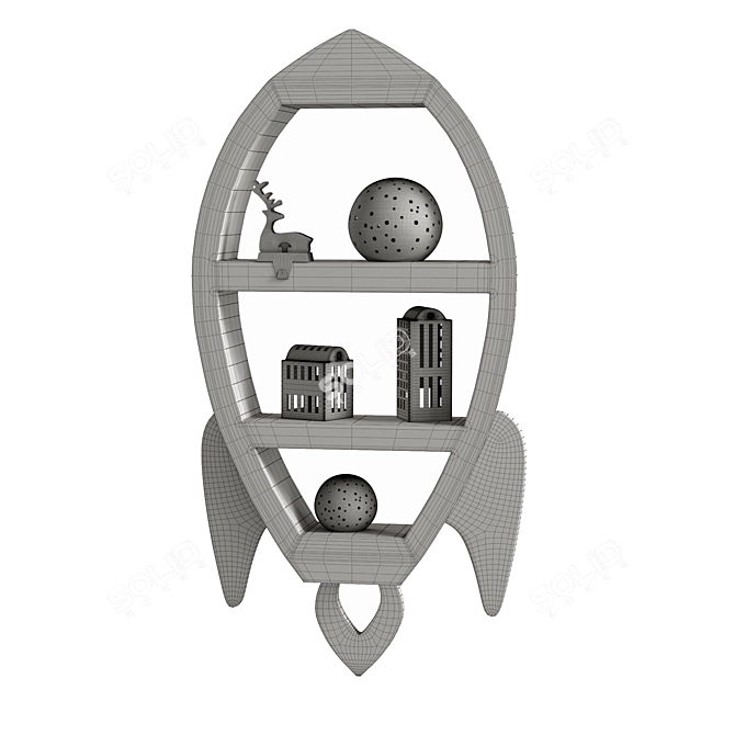 Out-of-This-World Rocket Shelf 3D model image 4