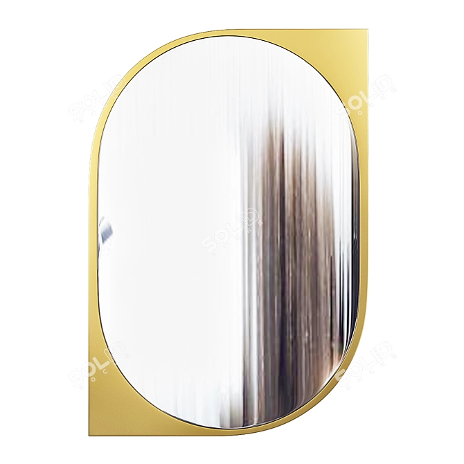 Sleek Metal Cat Eye Wall Mirror 3D model image 1