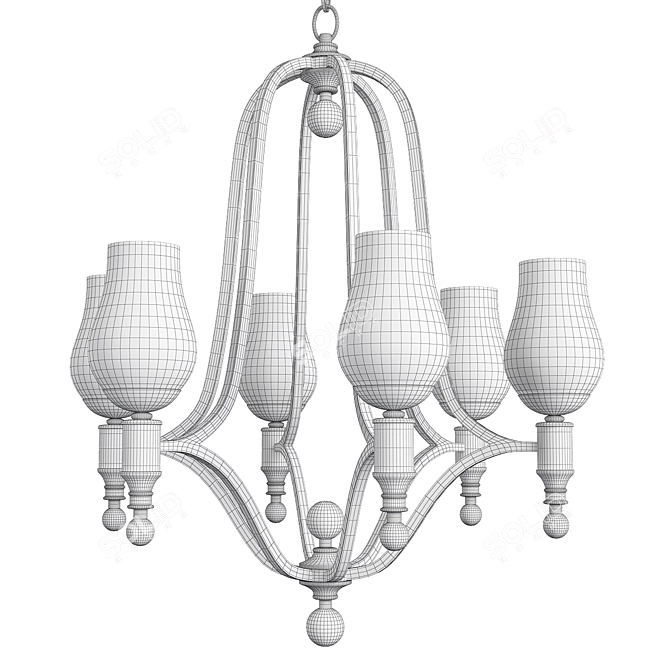 Elegant Mirabelle Chandelier 3D model image 2