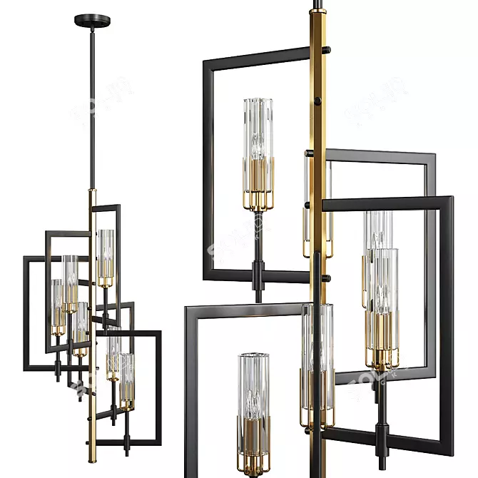 Elegant Flambeau Chandelier 3D model image 1