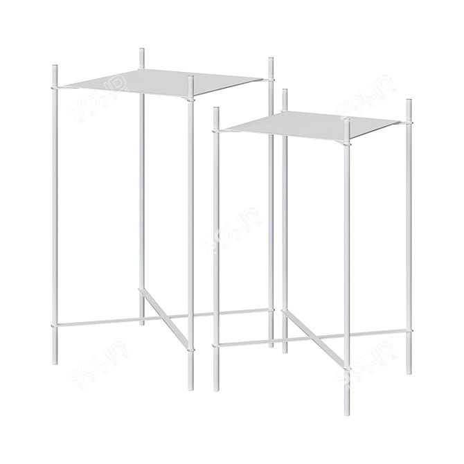 Dagnen Modern Side Table Set 3D model image 2