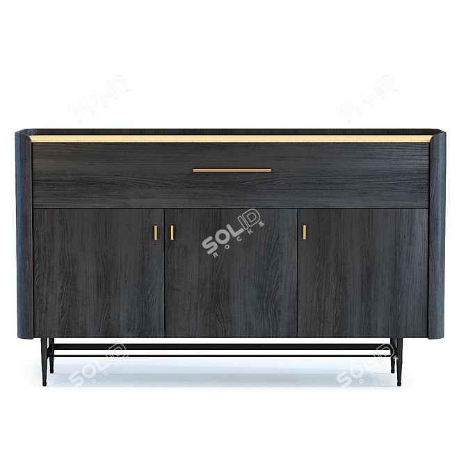 Elegant Milano Bar Cabinet 3D model image 1