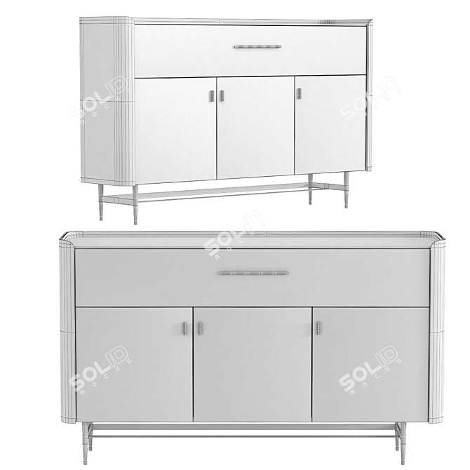 Elegant Milano Bar Cabinet 3D model image 3