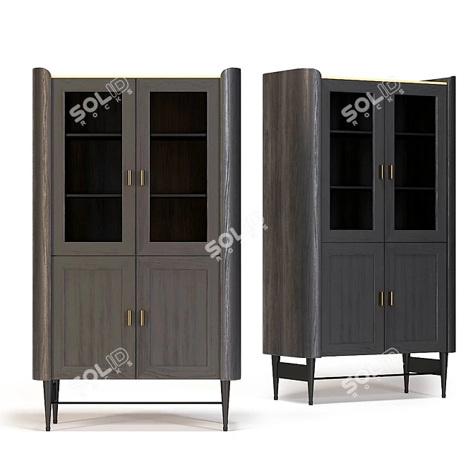 Modern Milano 140 Display Cabinet 3D model image 1