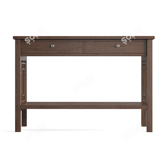 Transitional Style Console Table with Storage 3D model image 2