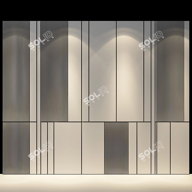 Modern Wood Wall Panel 3D model image 2