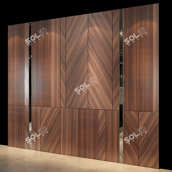 Modern Wood Wall Panel 3D model image 3