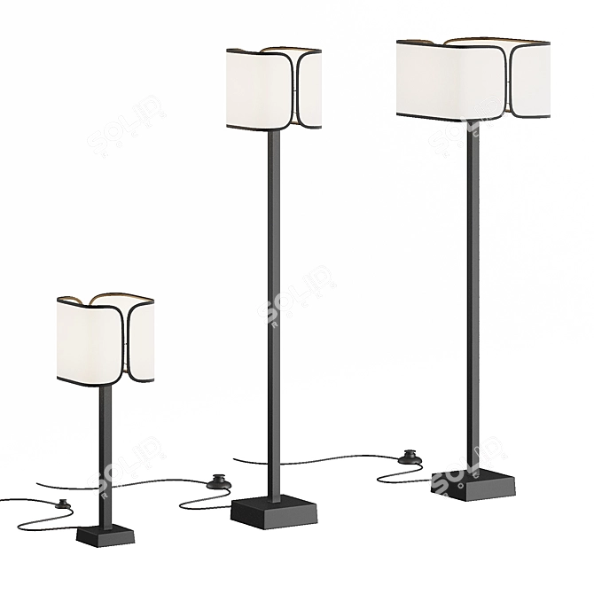 Noga + Saida Floor Lamp Set - Elegant Illumination Solution 3D model image 6