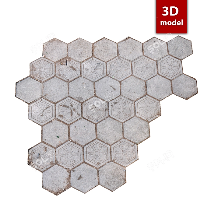 High-Quality 8K Paving Stone 3D model image 1