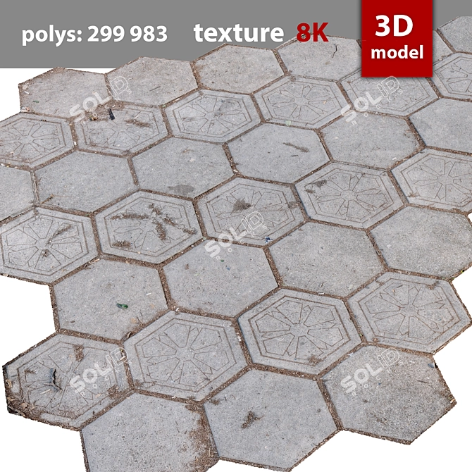 High-Quality 8K Paving Stone 3D model image 3