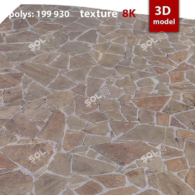 High-Quality 8K Paving Stones 3D model image 3