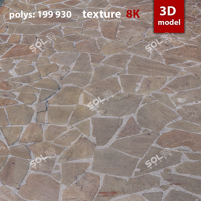 High-Quality 8K Paving Stones 3D model image 5