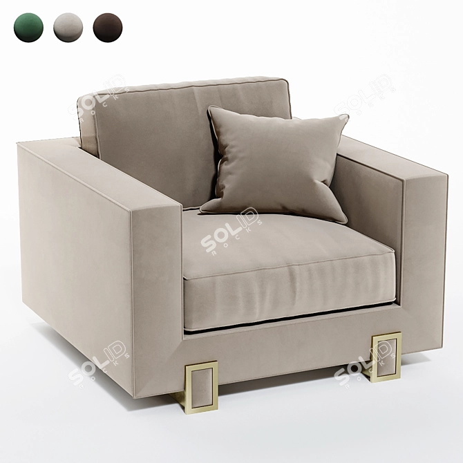 Elegante Luso Armchair by Casa Magna 3D model image 4