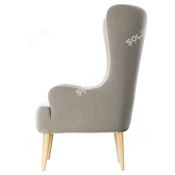 Bodil Accent: Stylish Beige Armchair 3D model image 2