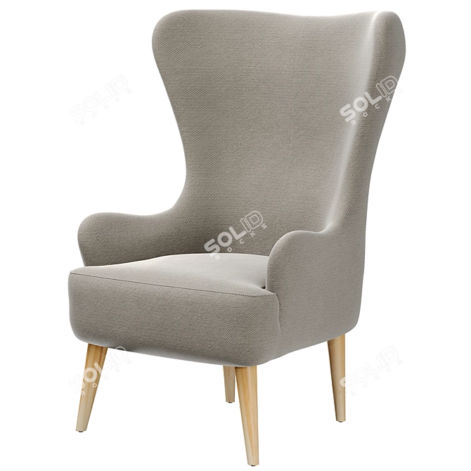 Bodil Accent: Stylish Beige Armchair 3D model image 3