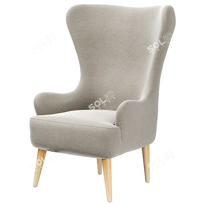 Bodil Accent: Stylish Beige Armchair 3D model image 4