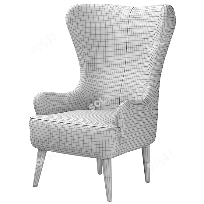 Bodil Accent: Stylish Beige Armchair 3D model image 6