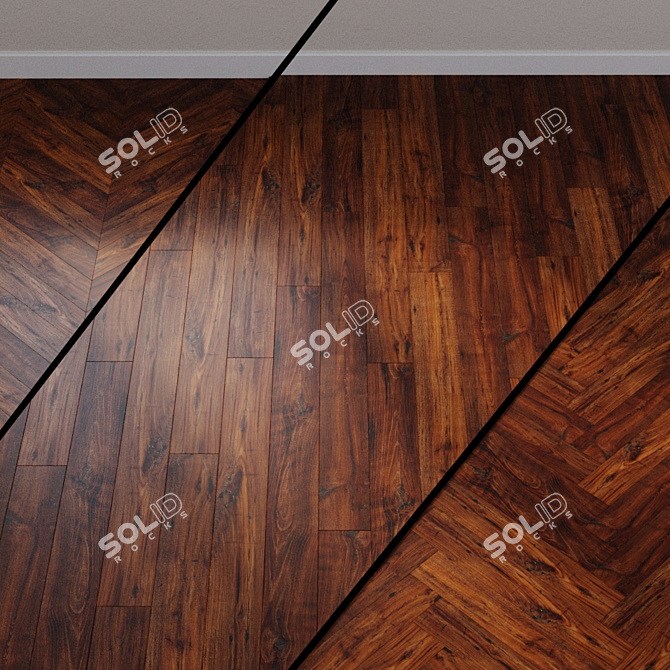 Restored Dark Chestnut Laminate: Quick-Step Eligna Wide 3D model image 1