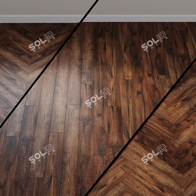 Eligna Wide Restored Chestnut - Laminate Flooring 3D model image 1