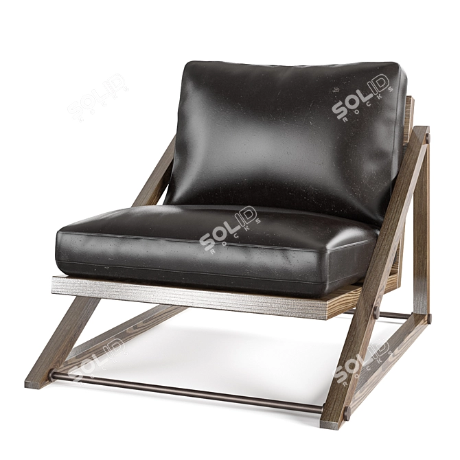 Luxurious Leather Armchair 3D model image 2