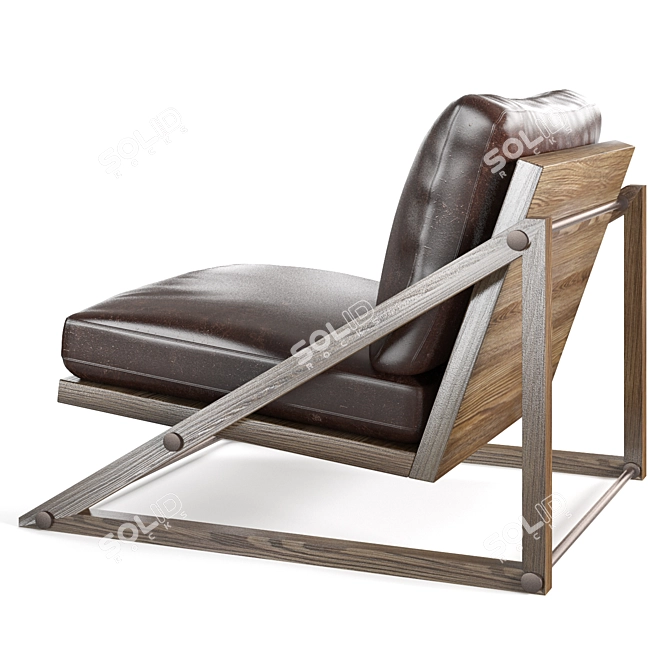 Luxurious Leather Armchair 3D model image 3