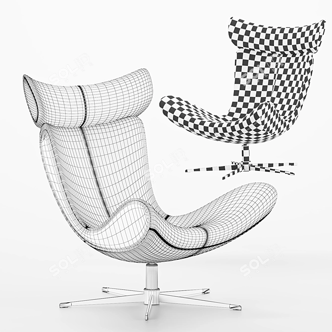 Cozy Oval Chair 3D model image 4