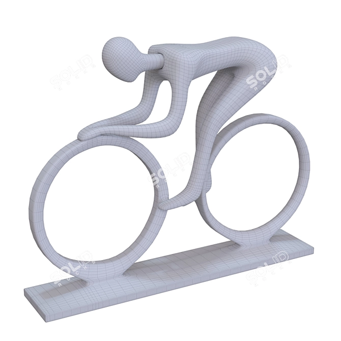 Racing Cyclist Figurine 3D model image 2