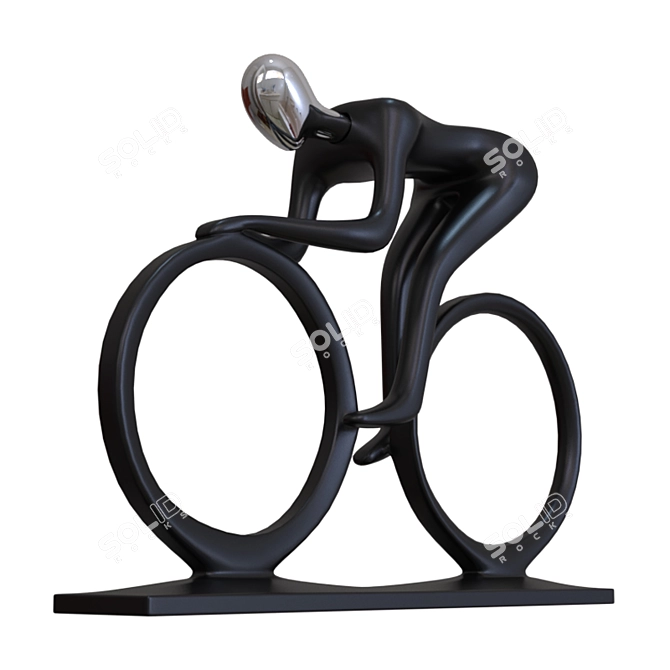 Racing Cyclist Figurine 3D model image 3