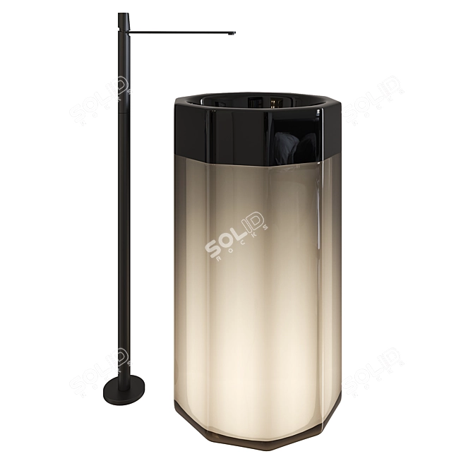 Elegant Vitreow Sink: 850x500mm 3D model image 3