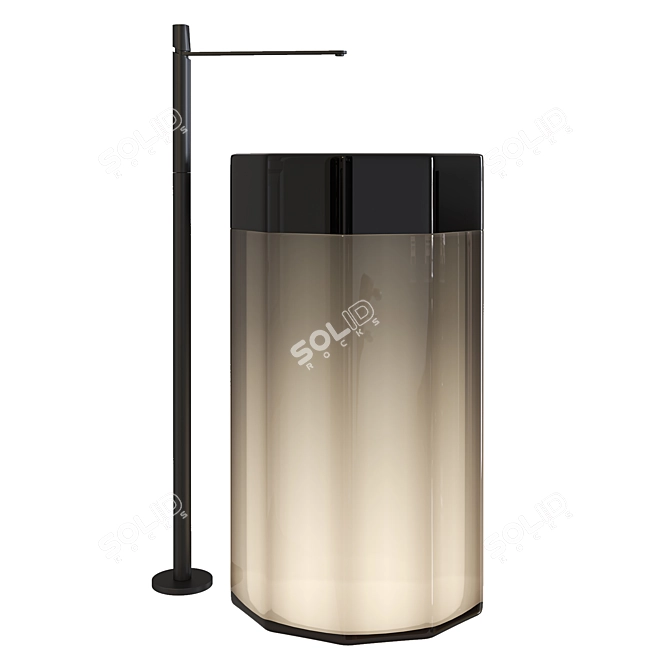 Elegant Vitreow Sink: 850x500mm 3D model image 5