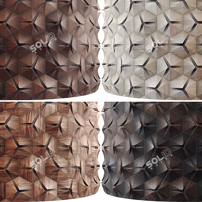 Wooden Panel 3D | PBR | 4K | Seamless 3D model image 2