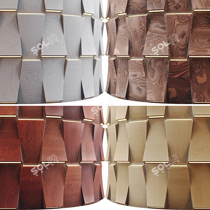 Wooden 3D Panel Collection 3D model image 2