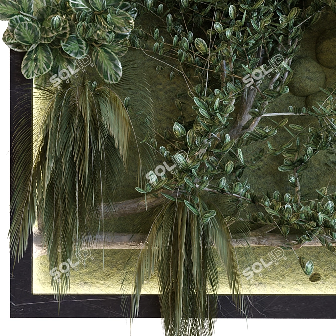 Natural Green Wall Decor Set 3D model image 4