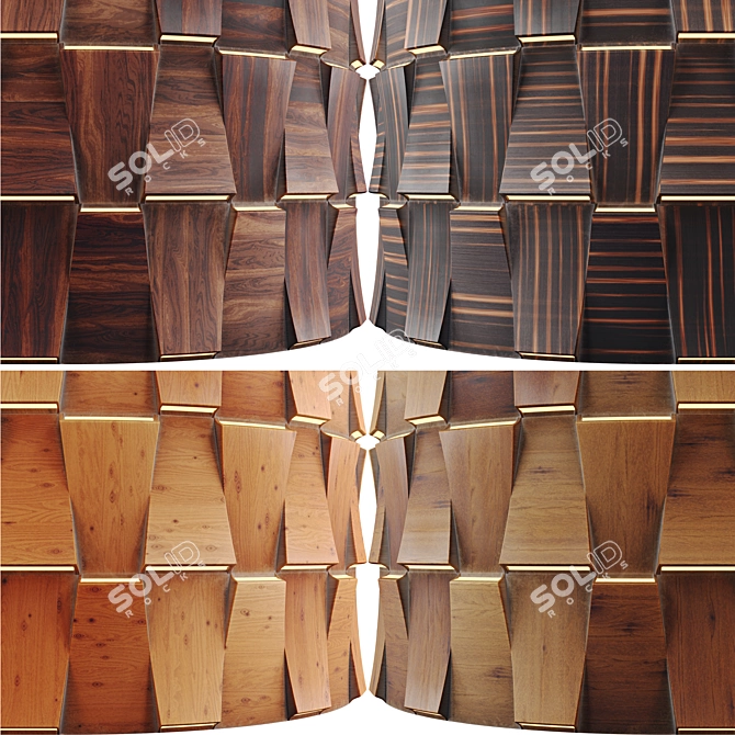 Wooden 3D Panel Crafted in PBR 3D model image 2